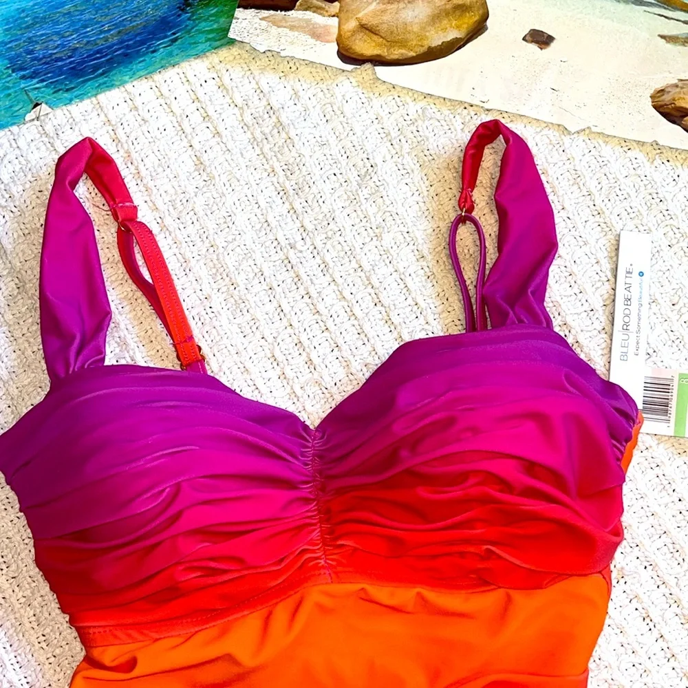 Bleu Rod Beattie Pink and Orange Swimsuit - Picture 3 of 8
